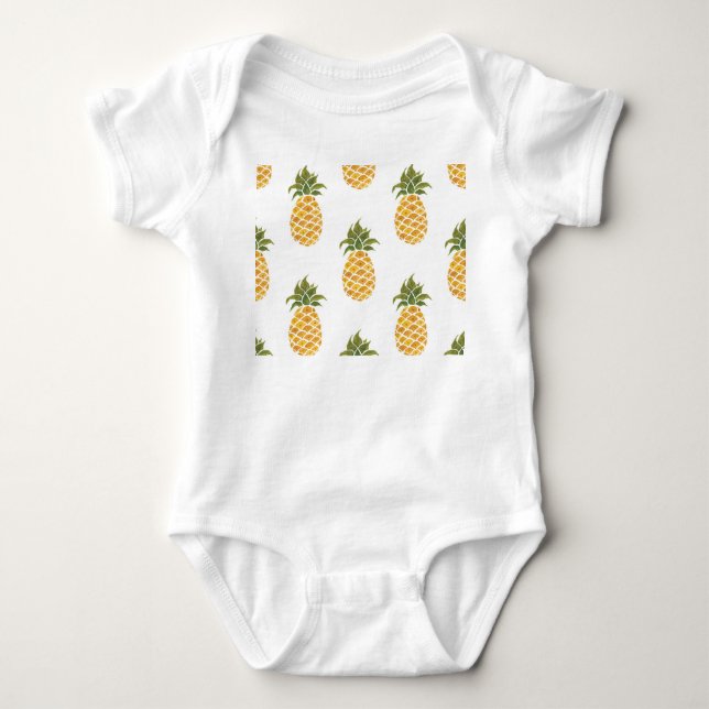 Body Ananas peint à la main, arrière - plan aquarelle. (Devant)