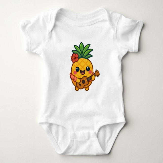 Body Ananas souriant Kawaii - Tropical (Devant)