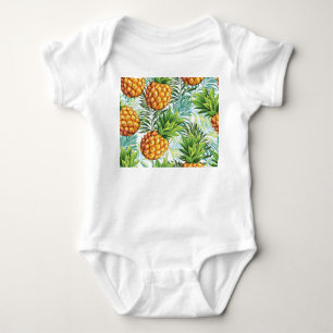 Body Ananas vintage : Motif Floral sans joint.