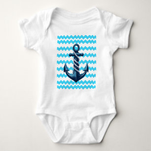 Body Ancrage bleu avec vagues bleues