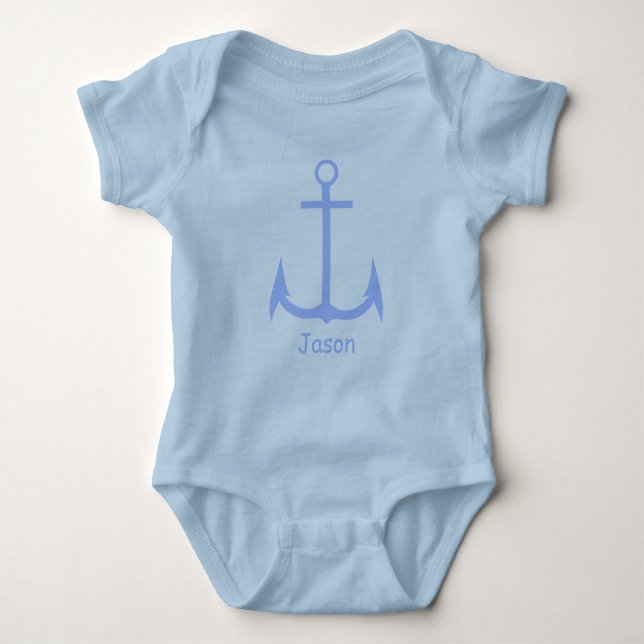Body Ancre Bleue Bodysuit Bébé personnalisé (Devant)