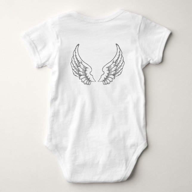 Body Angel Wings Baby Bodysuit Grey (Dos)