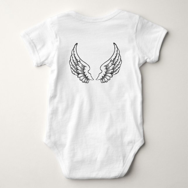 Body Angel Wings Baby Bodysuit Noir (Dos)