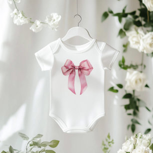 Body Anniversaire minimaliste rose Coquette Bow