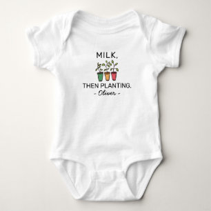 Body Annonce de bébé jardinier : Lait puis plantation