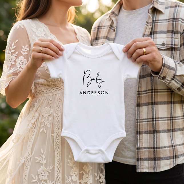 Body Annonce de grossesse avec un nom de bébé minimalis (Créateur téléchargé)