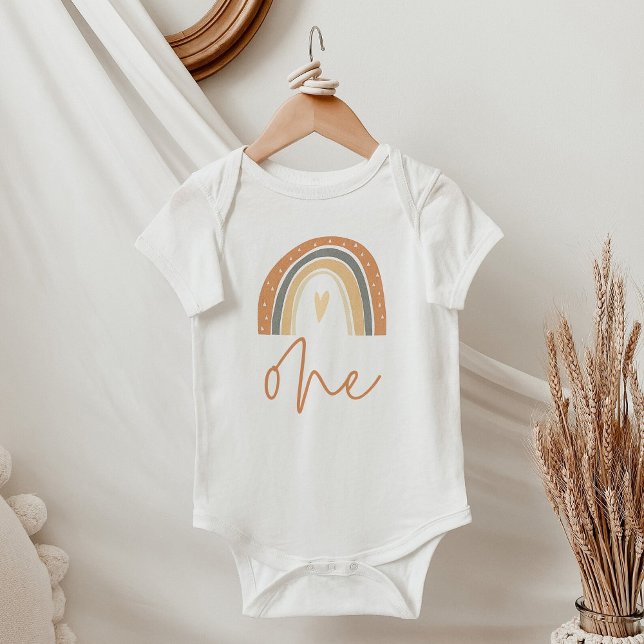 Body ANSLEY Cute Boho Rainbow Heart One First Birthday (Créateur téléchargé)