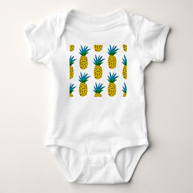 Body Aquarelle Ananas Jaune Motif (Devant)