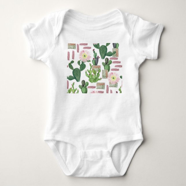 Body Aquarelle Cactus Motif de peinture transparente (Devant)