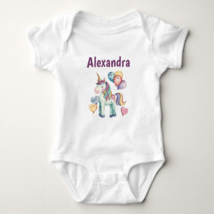 Body Aquarelle couleur mignonne licorne