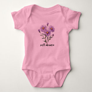 Body Aquarelle Daisy Violet Botanique Personnalisé