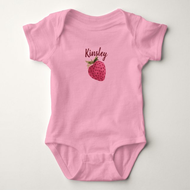 Body Aquarelle de fraise Bodysuit personnalisable pour  (Devant)