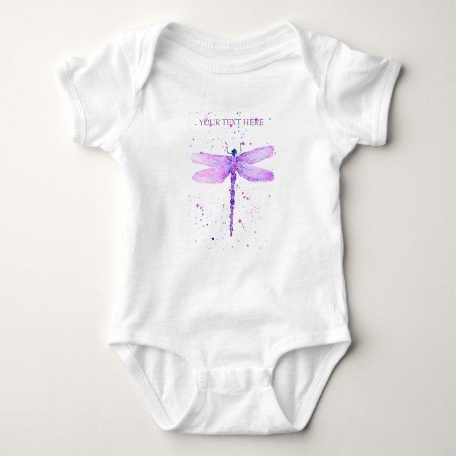 Body Aquarelle de libellule violette girly mignonne (Devant)