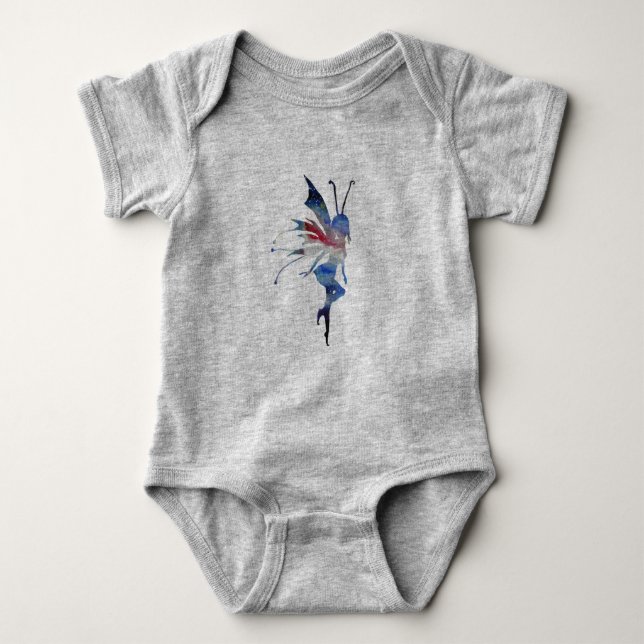Body Aquarelle Fée Art Baby Jersey Bodysuit, Blanc (Devant)