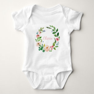 Body Aquarelle fleurie wreath personnalisée