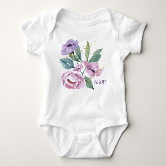Body Aquarelle Floral Baby Bodysuit (Devant)