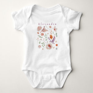 Body Aquarelle Floral Hummingbird monogramme ajouter le