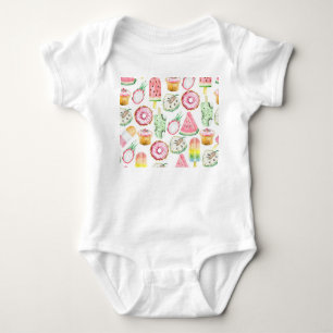Body Aquarelle fruits tropicaux, glace motif.