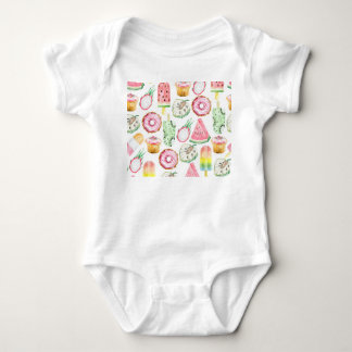 Body Aquarelle fruits tropicaux, glace motif.