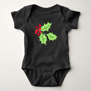 Body Aquarelle Holly Feuilles et baies