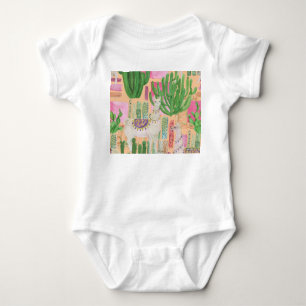 Body Aquarelle lamas, cactus : motif sans couture.