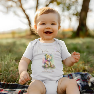 Body Aquarelle mignonne Ours en peluche Nom personnalis