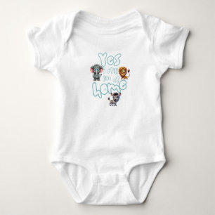 Body Aquarelle mignonne Safari Animaux en bois