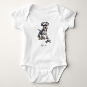Body Aquarelle Miniature Schnauzer Bodysuit bébé