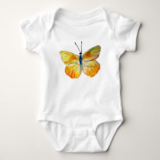 Body Aquarelle papillon jaune dessinBodysuit Jersey (Devant)