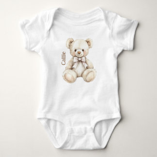 Body Aquarelle personnalisée Teddy Bear Baby