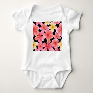 Body Aquarelle Plumeria Hibiscus Fleurs Motif