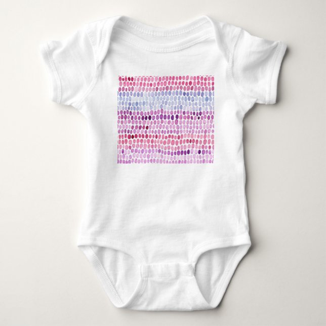 Body Aquarelle rayée : Polka gris rose (Devant)