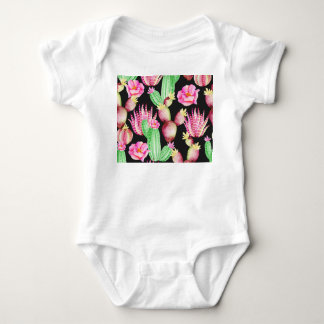 Body Aquarelle succulents : cactus motif floral.