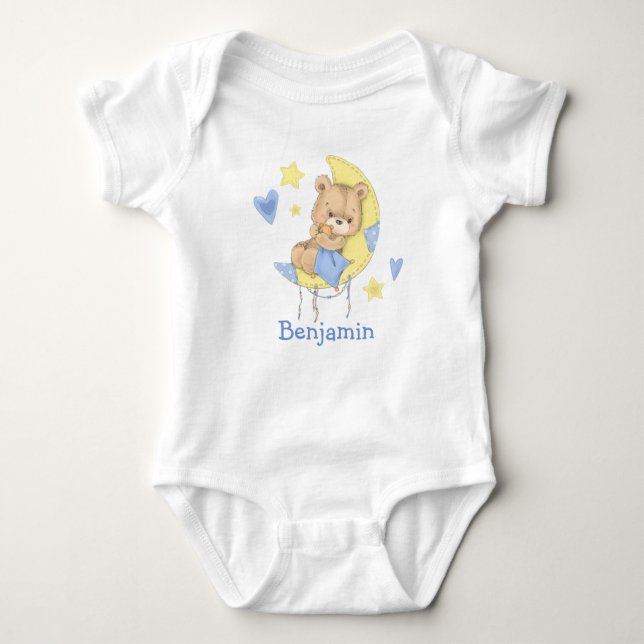 Body Aquarelle Teddy Bear Lune Baby Bodysuit (Devant)