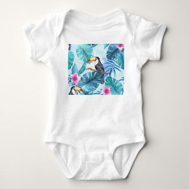 Body Aquarelle Toucans : Tropical Seamless (Devant)