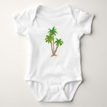 Aquarelle Tropical Beach Palm Tree