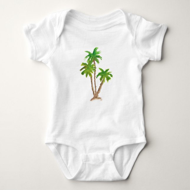 Body Aquarelle Tropical Beach Palm Tree (Devant)