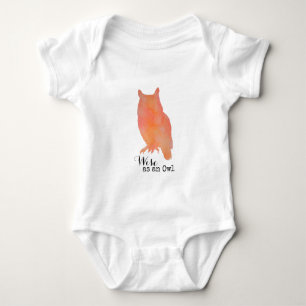 Body Aquarelle typographique de la Chouette