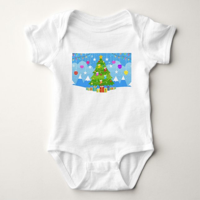 Body Arbre de Noël avec étoile et présente Fête (Devant)