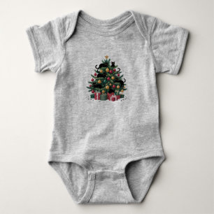 Body Arbre de Noël Chats Noirs Amoureux de Chats Lumièr