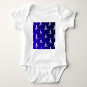 Body Arbres de Noël Argent sur Bleu Cobalt