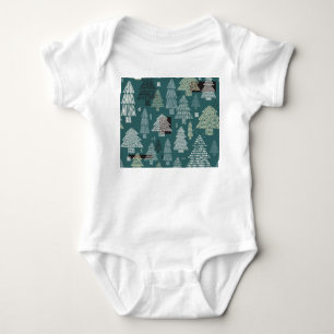 Body Arbres d'hiver, motif vintage de Noël.