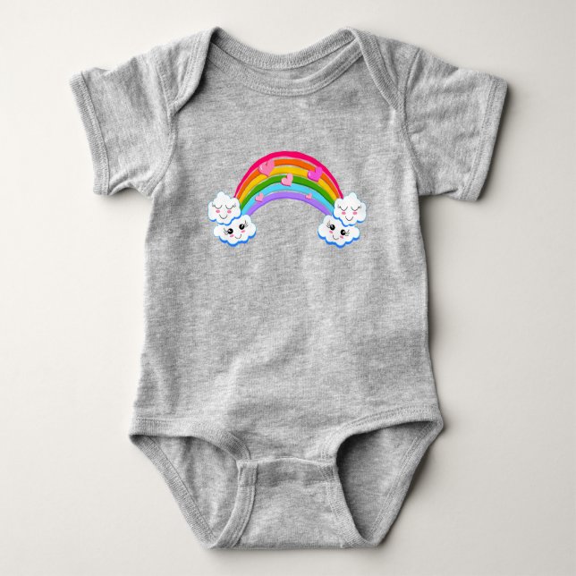 Body Arc en ciel Nuages Baby Bodysuit (Devant)