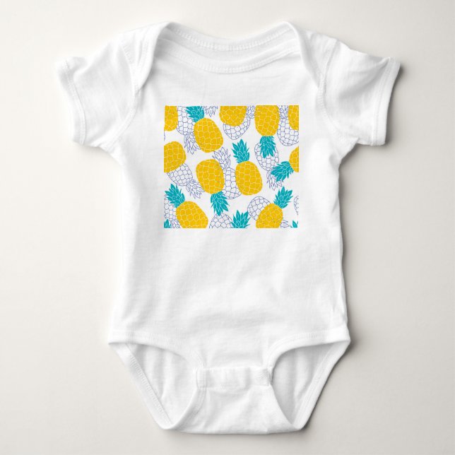 Body Arrière - plan blanc ananas, motif sans soudure. (Devant)