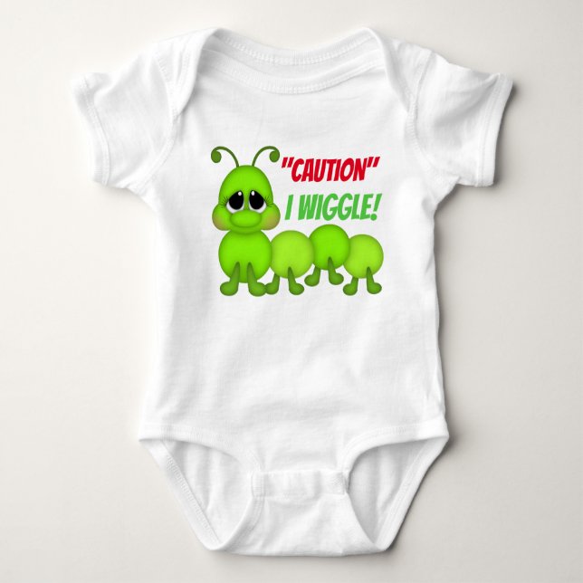 Body Attention mignonne I wiggle bébé unisex ver (Devant)