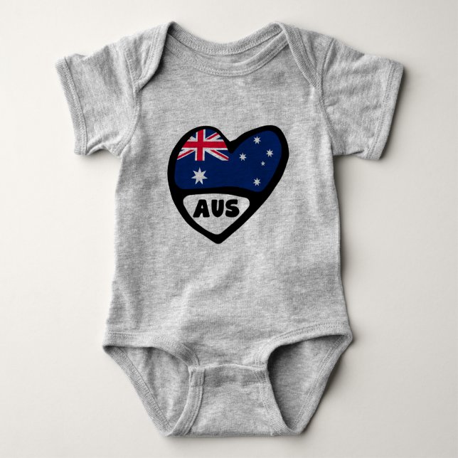 Body Australie Pays Code Drapeau Coeur AUS (Devant)