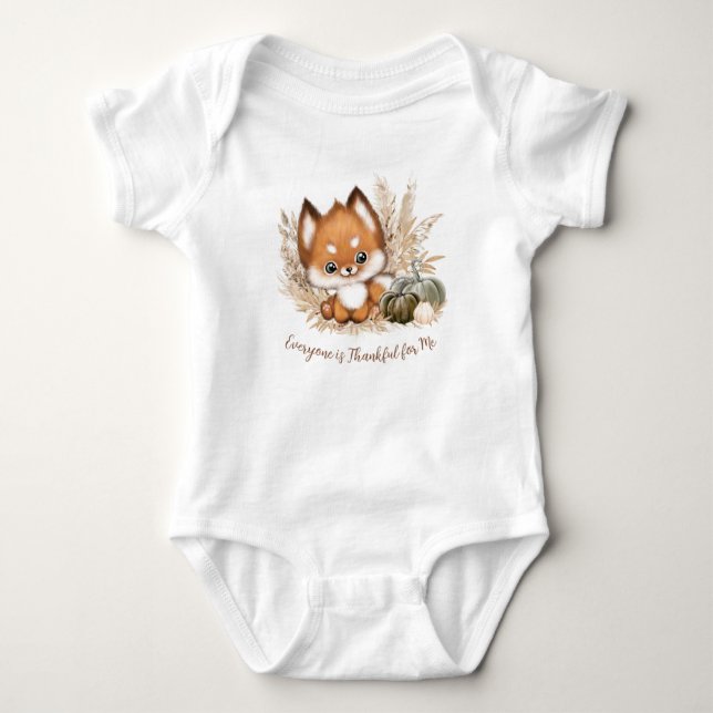 Body Automne automne mignon petit bébé Fox Baby Bodysui (Devant)
