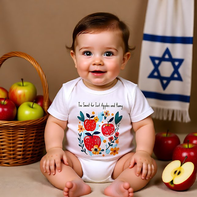 Body 🍎 🐝 avec texte personnalisé Trop doux (🍎🐝With custom text Too Sweet Baby Bodysuit)