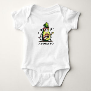 Body Avocato - Drôle Pixel Art Avocado Cat jouer basse