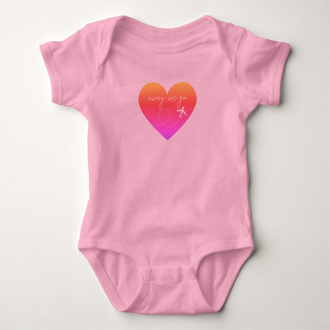 Body Away We Go Travel Ombre Heart Girls Shirt (Devant)